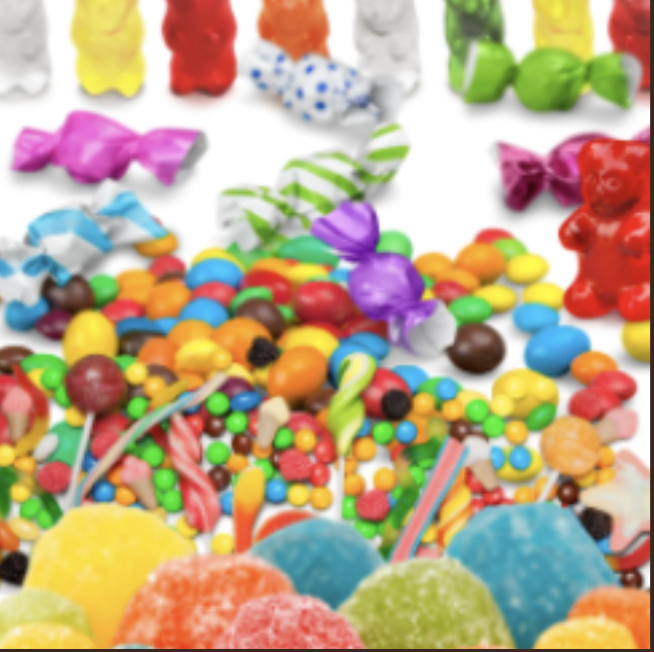 Look at all the different types of candies! And more! 
