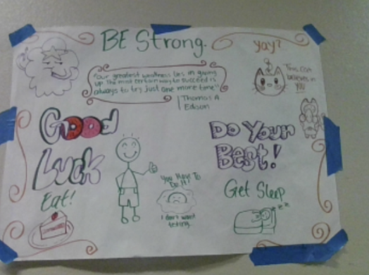 Poster designed by students to support state testing
