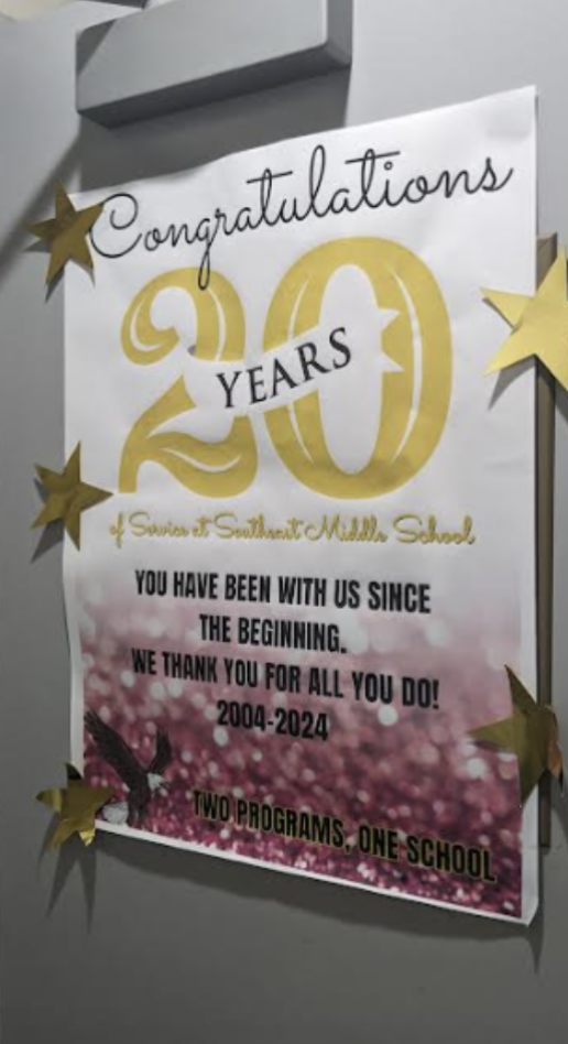 Posters for 20 years of Southeast Middle School
