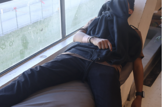 Reporter Jacob M. modeling napping