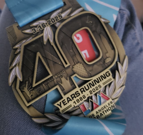 This  is a medal that all the marathon runners got.
