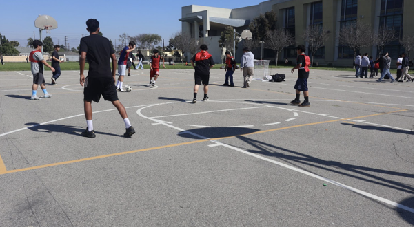 Boca Juniors played against the Team America during lunch.
