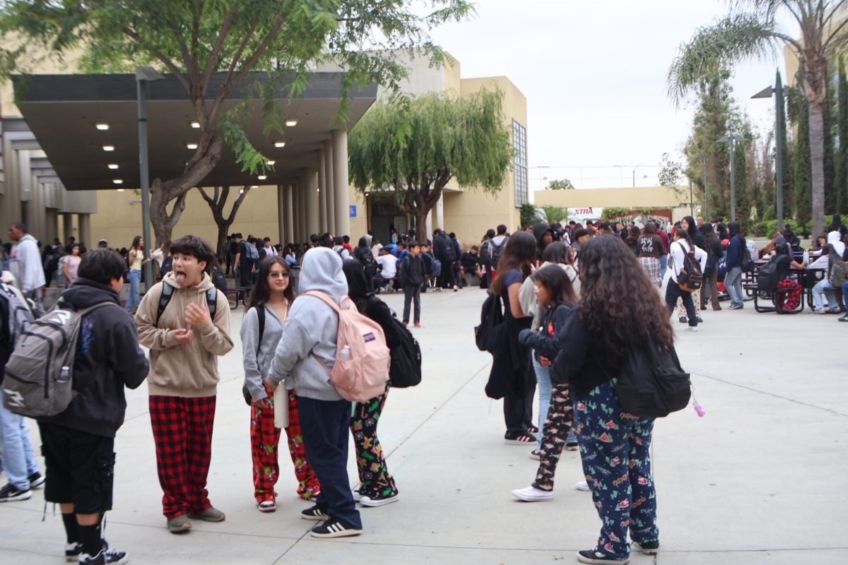 In this photo students are wearing pajamas for rest matters Friday.